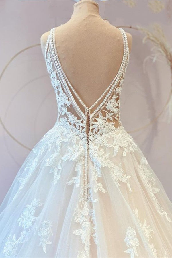 Lange Brautkleider im Prinzessin-Stil mit herzförmiger Spitze und Tüllapplikationen