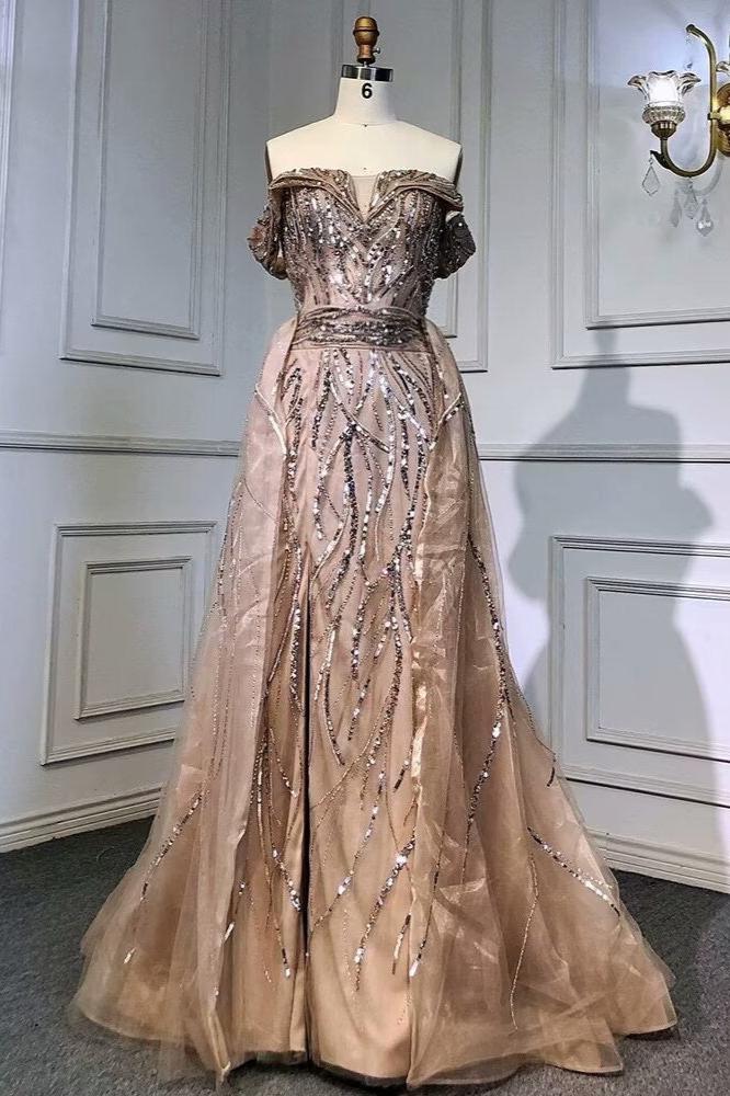 Atemberaubende himmelblaue Abendkleider mit Schlitz, schulterfrei, rückenfrei, langes Partykleid in A-Linie